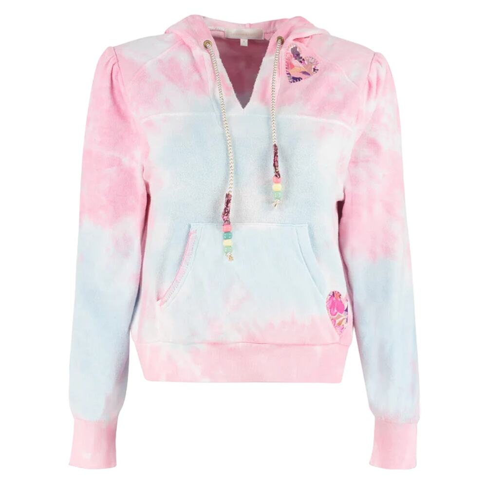 LOVESHACKFANCY Kirby Tie Dyed Terry Hoodie In Cherry Fizz S